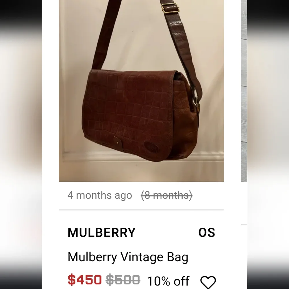 Mulberry Brown Leather Shoulder Bag Vintage Rare Luxury Made In England Xl